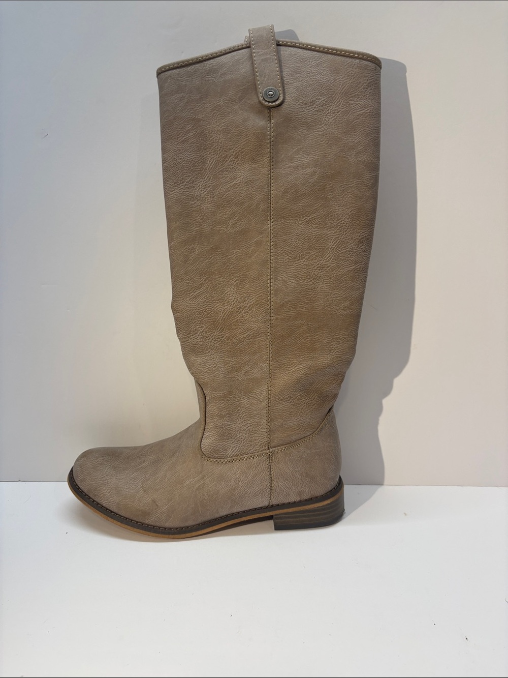 Breckelles Women's Knee high  Riding Boots in Taupe size 8